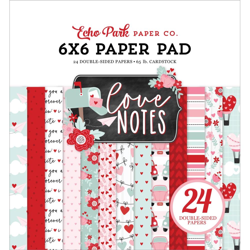 Echo Park Love Notes 6"X6" Double-Sided Paper Pad, 24/Pkg (LN344023)