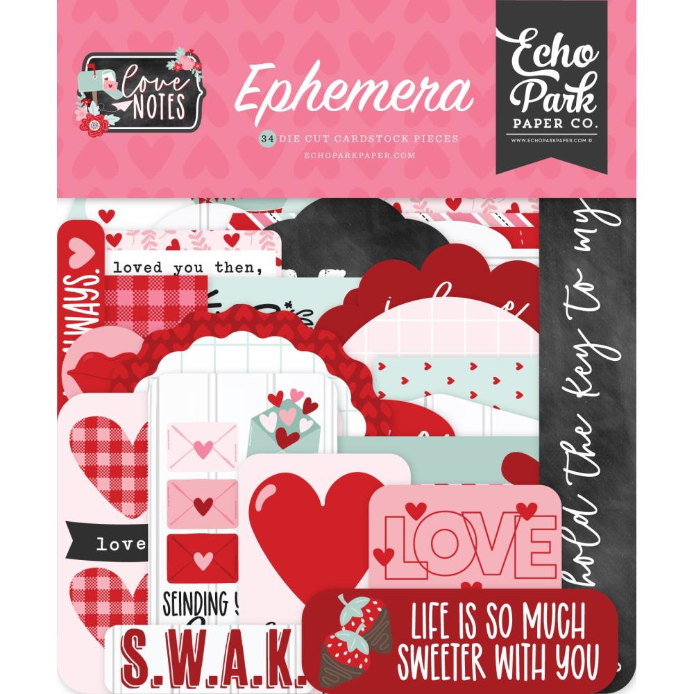 Echo Park Love Notes Cardstock Ephemera: Icons, 34/Pkg (LN344024)