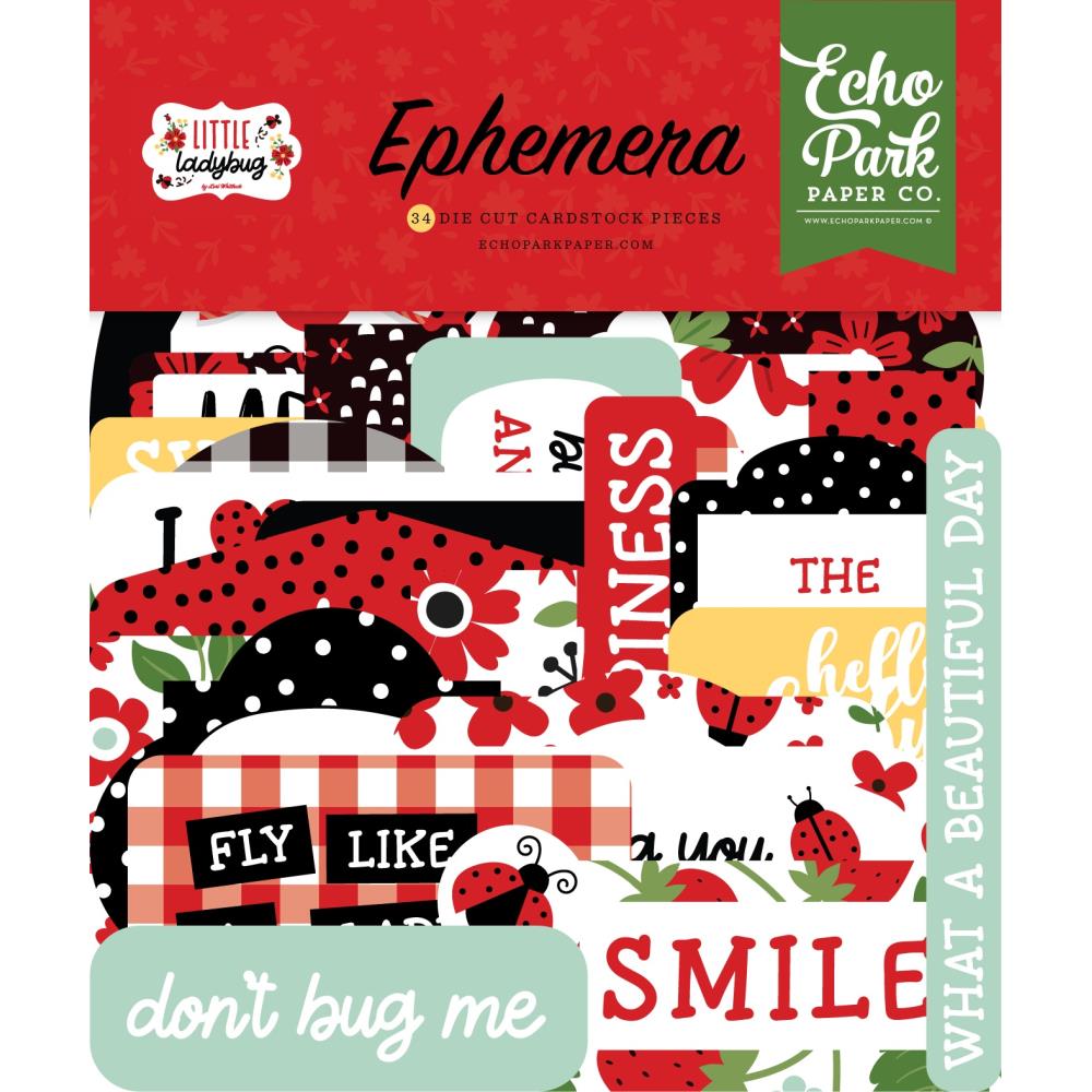 Echo Park Little Ladybug Cardstock Ephemera: Icons, 34/Pkg (LB347024)