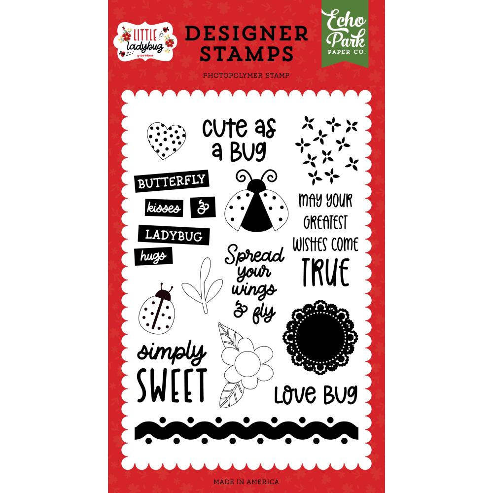 Echo Park Little Ladybug Stamps: Cute As A Bug (LB347044)