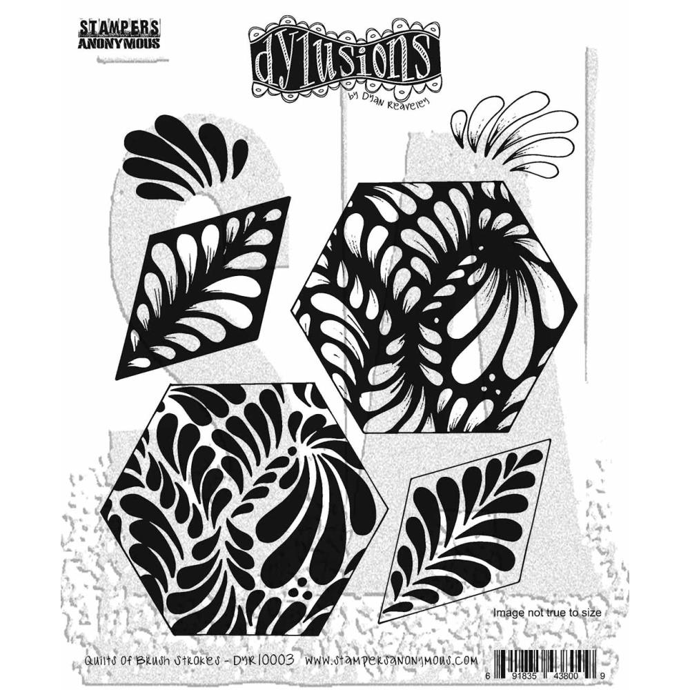 Dylusions 8.5"X7" Cling Stamp: Quilts Of Brush Strokes (DYRC10003)