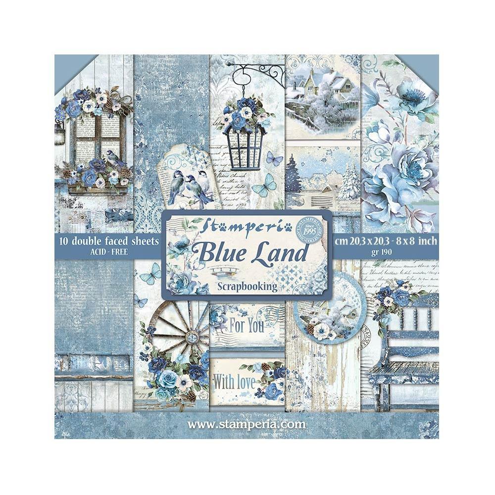 Stamperia Blue Land 8"X8" Double-Sided Paper Pad, 10/Pkg (SBBS84)