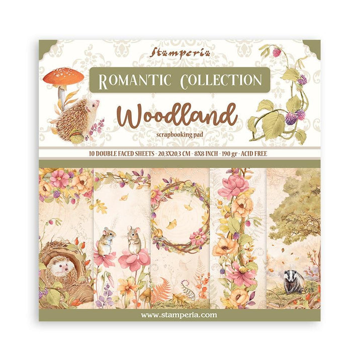 Stamperia Woodland 8"X8" Double-Sided Paper Pad, 10/Pkg (SBBS92)