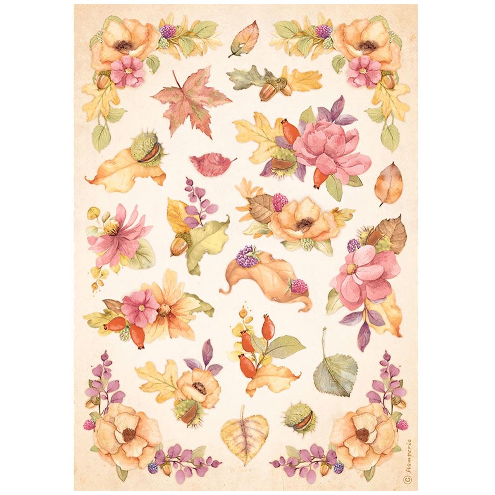 Stamperia Woodland A4 Rice Paper Sheet: Flowers (DFSA4816)