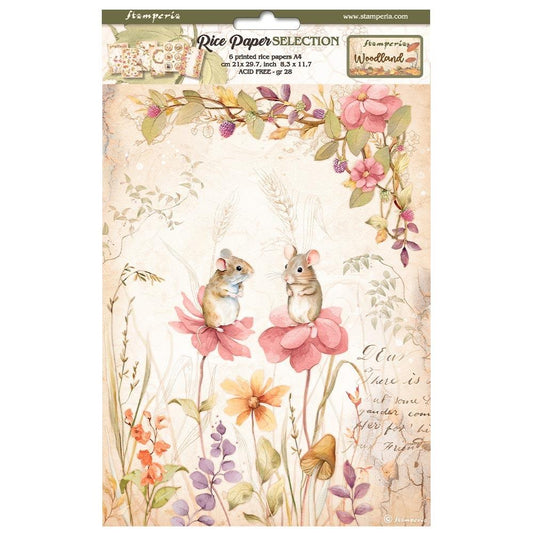 Stamperia Woodland A4 Assorted Rice Paper (DFSA4XWL)