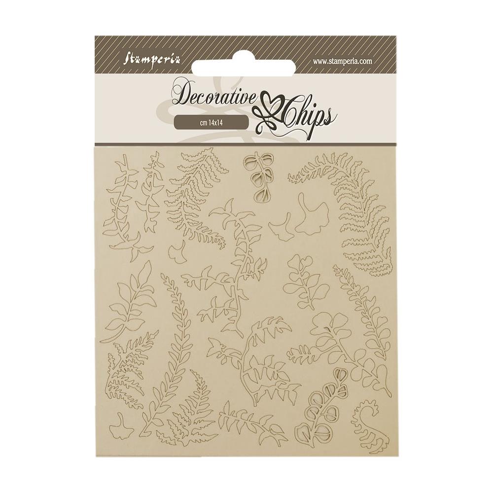 Stamperia Woodland 5.5"X5.5" Decorative Chips: Branches With Leaves (SCB192)