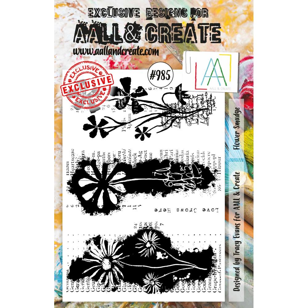 AALL And Create A5 Photopolymer Clear Stamp Set: Flower Smudge (ALLTP985)