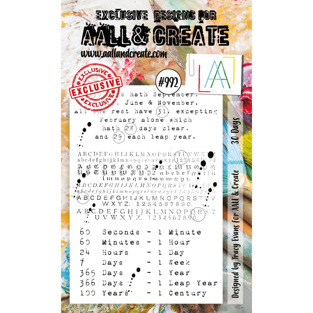 AALL And Create A7 Photopolymer Clear Stamp Set: 30 Days (ALLTP992)