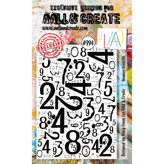 AALL And Create A7 Photopolymer Clear Stamp Set: Number Graffiti (ALLTP994)