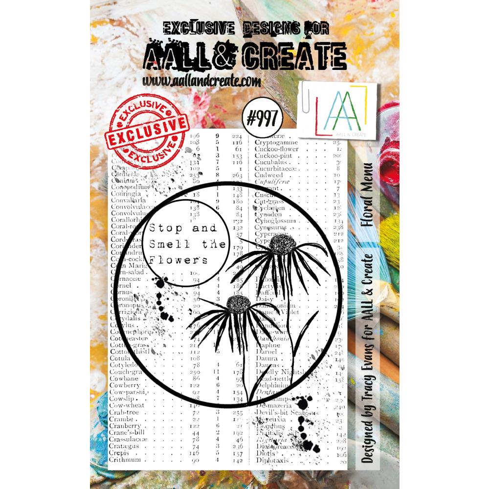 AALL And Create A7 Photopolymer Clear Stamp Set: Floral Menu (ALLTP997)