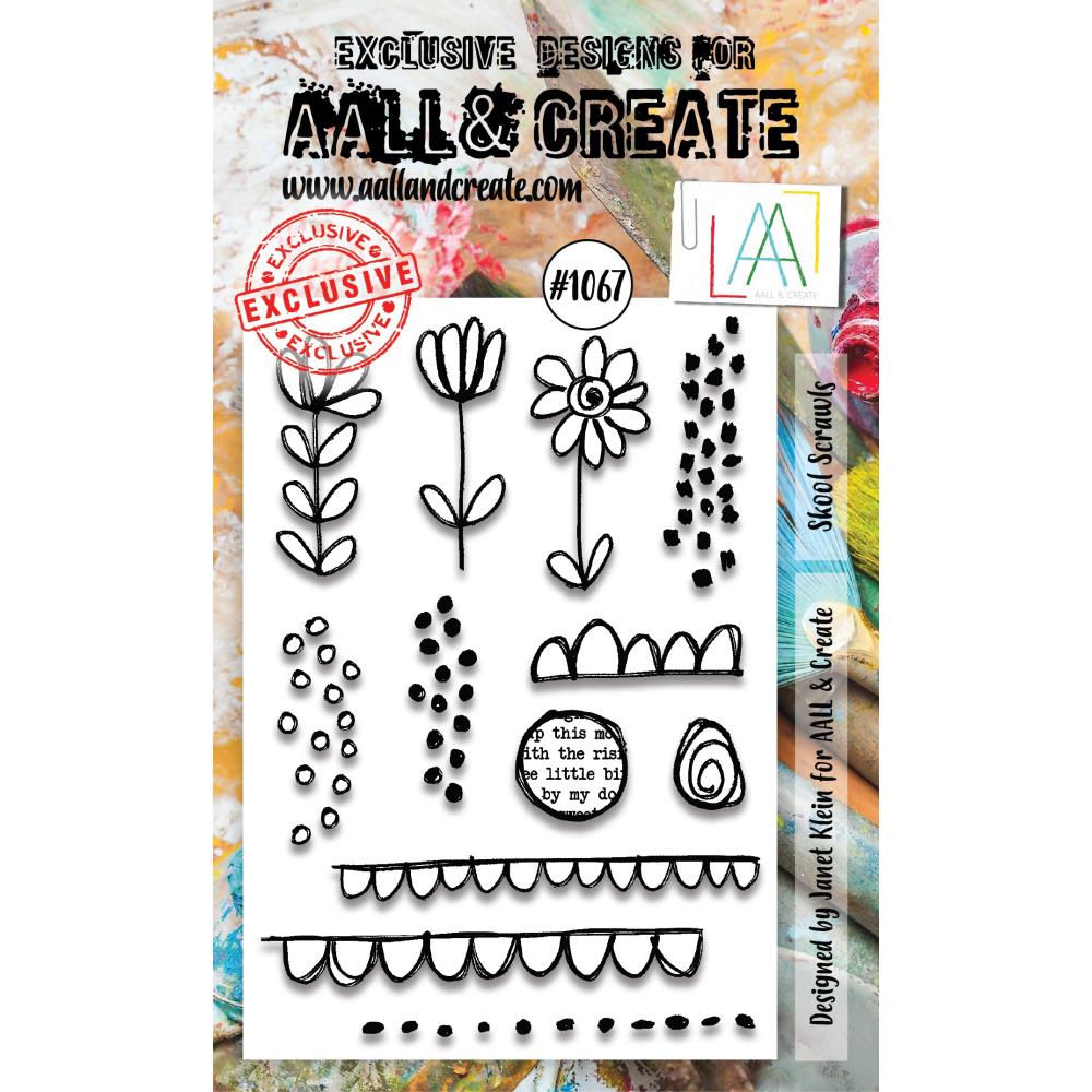 AALL And Create A6 Photopolymer Clear Stamp Set: Skool Scrawls (LLTP1067)