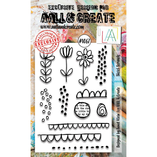 AALL And Create A6 Photopolymer Clear Stamp Set: Skool Scrawls (LLTP1067)