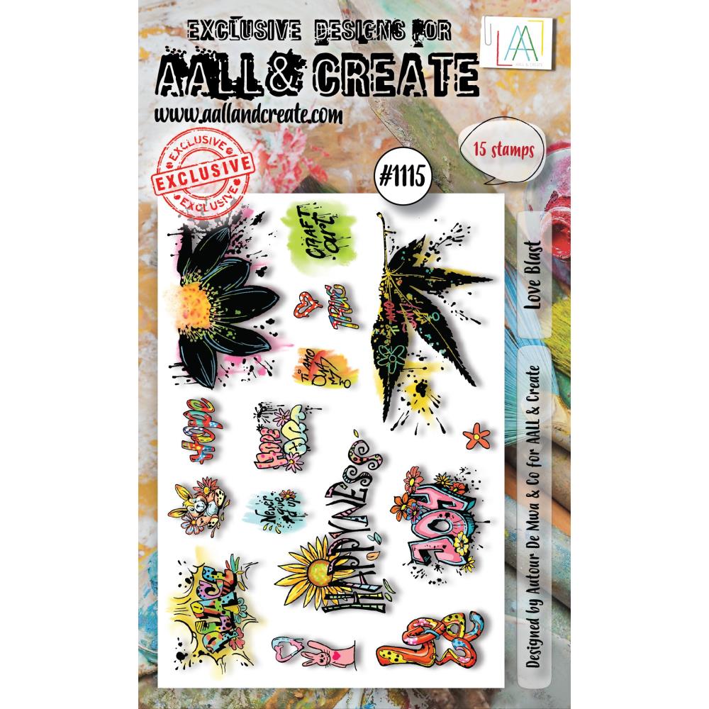 AALL And Create A6 Photopolymer Clear Stamp Set: Love Blast (LLTP1115)