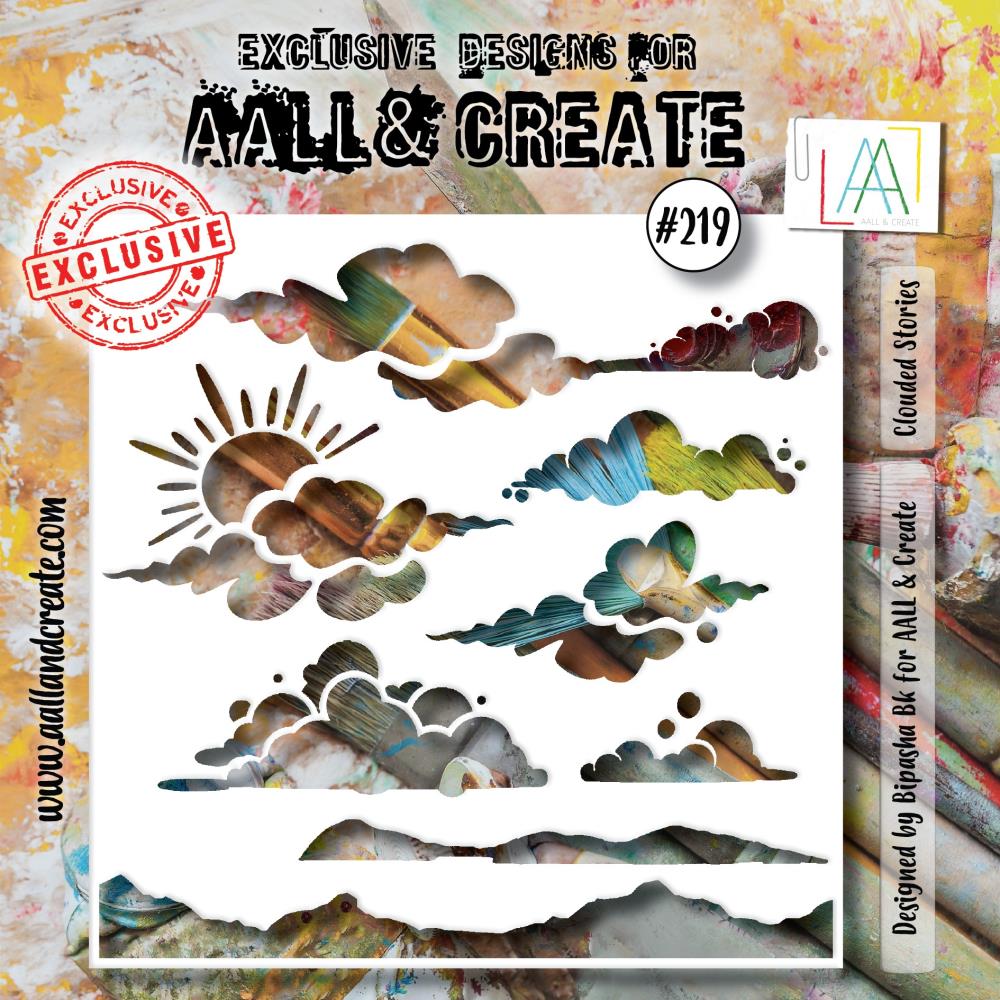 AALL And Create 6"X6" Stencil: Clouded Stories (ALLPC219)