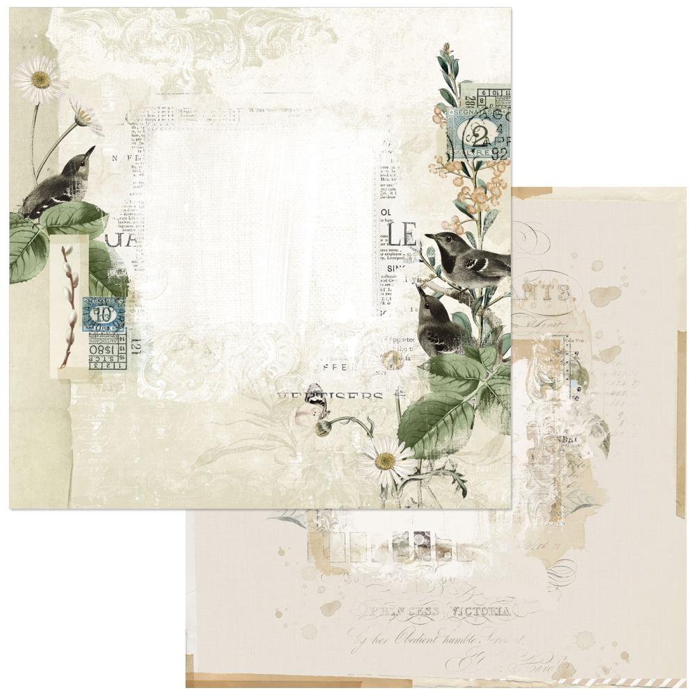 49 and Market Vintage Artistry Moonlit Garden 12"X12" Double-Sided Cardstock: Thoughtful (49VMG1225552)