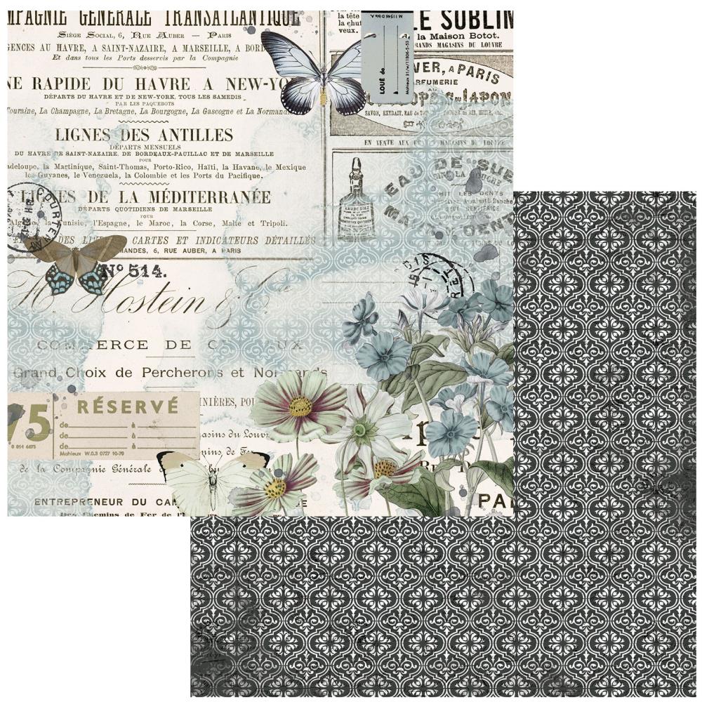49 and Market Vintage Artistry Moonlit Garden 12"X12" Double-Sided Cardstock: Fragments (49VMG1225569)