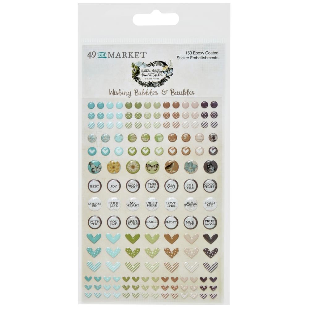 49 and Market Vintage Artistry Moonlit Garden Stickers: Wishing Bubble & Baubles (VMG25729)