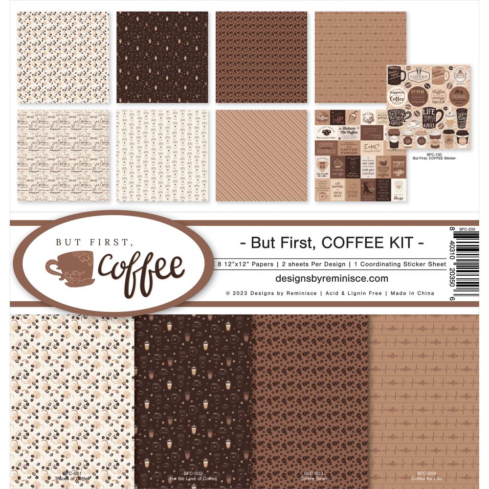Reminisce 12"X12" Collection Kit: But First, Coffee (BFC200)