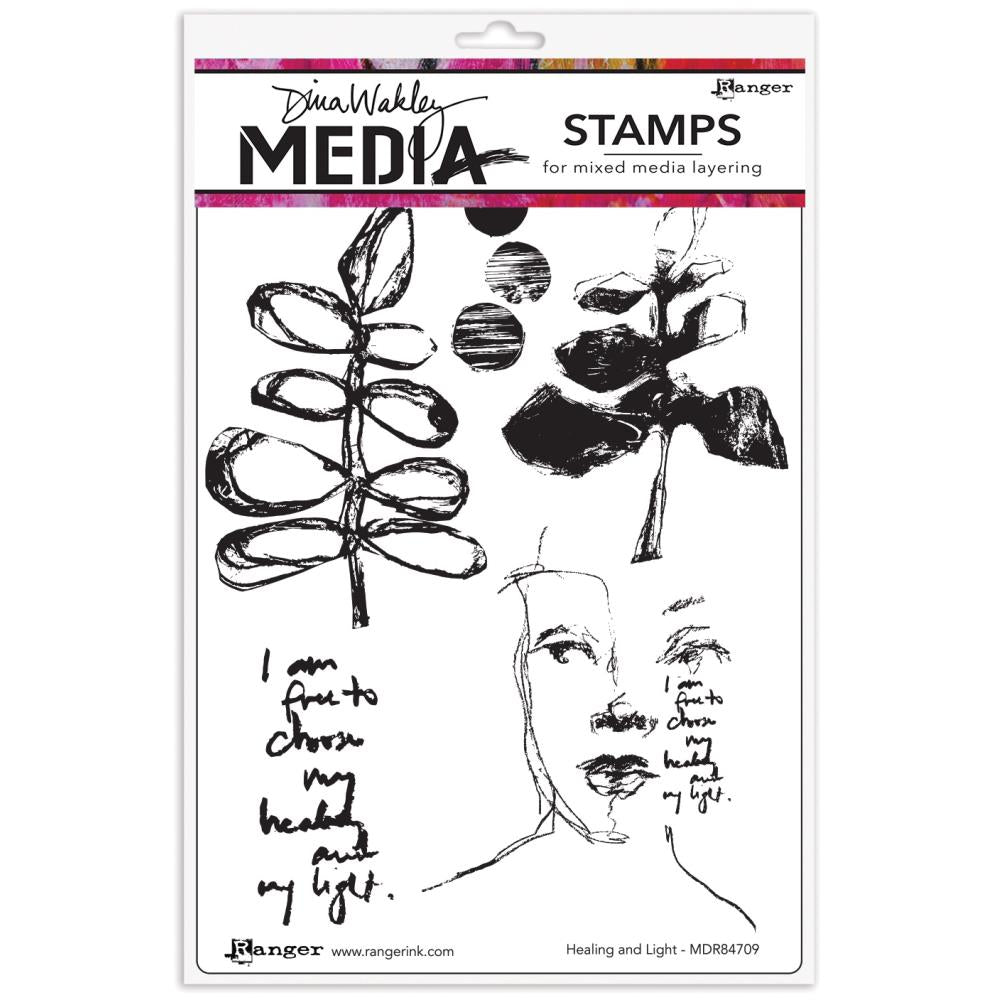 Dina Wakley Media 6"X9" Cling Stamps: Healing And Light (MDR84709)