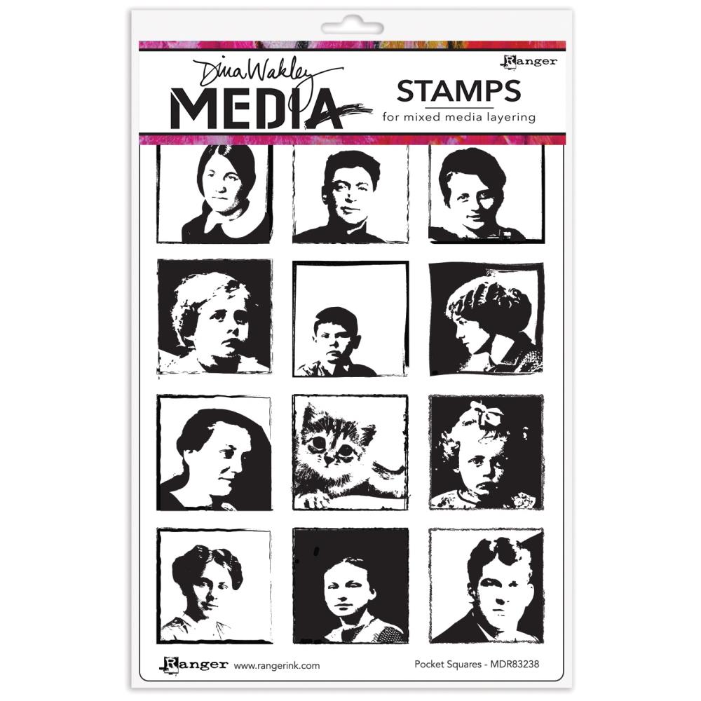 Dina Wakley Media 6"X9" Cling Stamps: Pocket Squares (MDR83238)