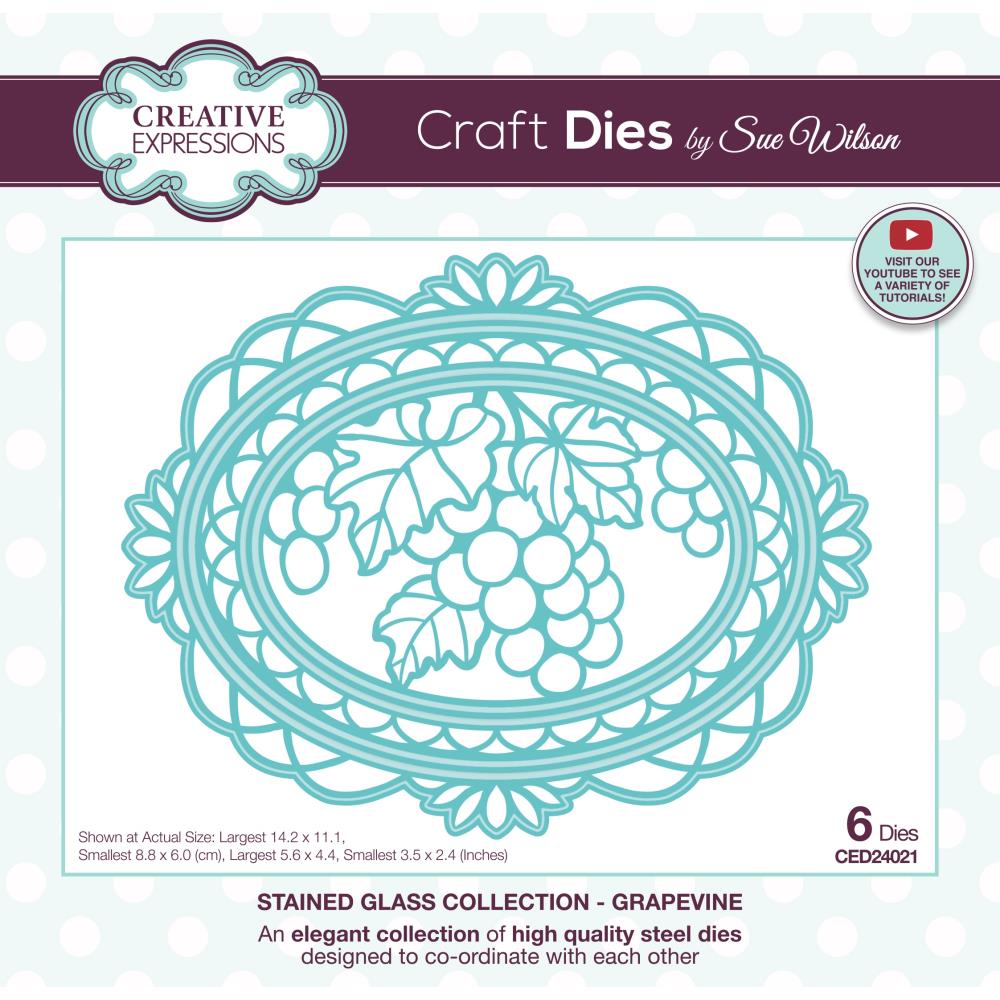 Creative Expressions Craft Dies: Grapevine - Stained Glass, By Sue Wilson (CED24021)