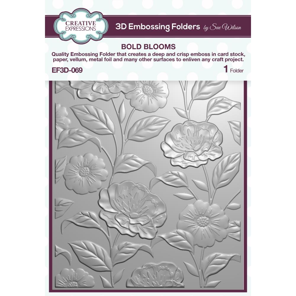 Creative Expressions 5"X7" 3D Embossing Folder: Bold Blooms (EF3D069)