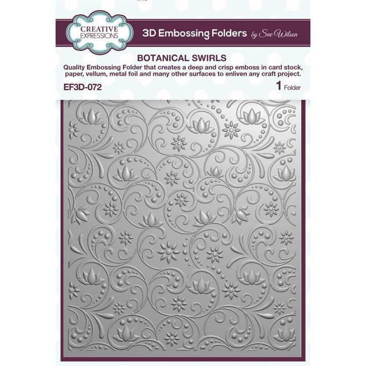 Creative Expressions 5"X7" 3D Embossing Folder: Botanical Swirls (EF3D072)