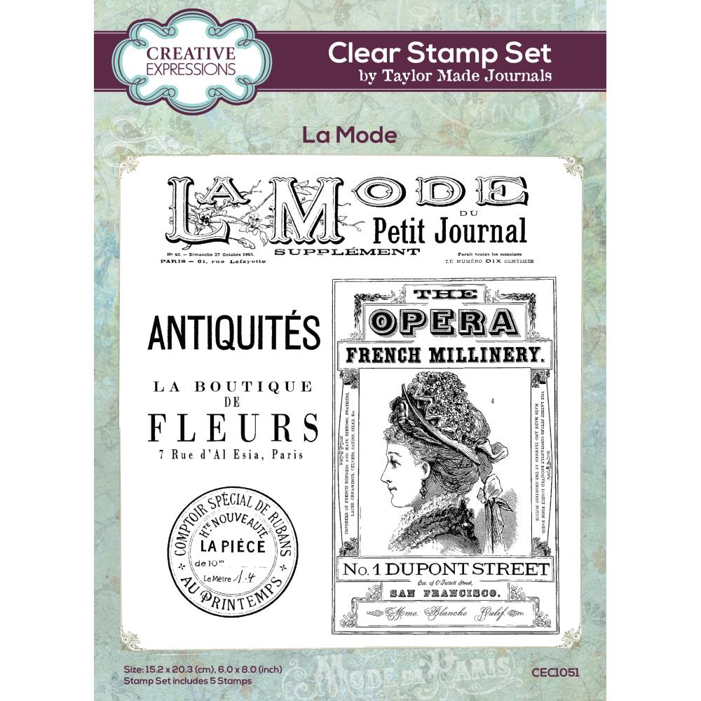 Creative Expressions Taylor Made Journals 6"X8" Clear Stamp: La Mode (CEC1051)