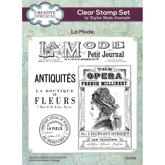 Creative Expressions Taylor Made Journals 6"X8" Clear Stamp: La Mode (CEC1051)