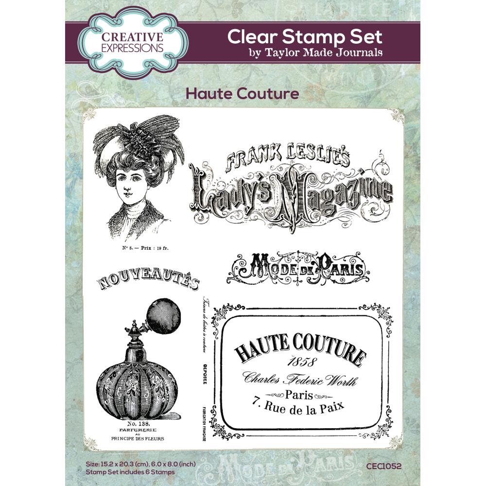 Creative Expressions Taylor Made Journals 6"X8" Clear Stamp: Haute Couture (CEC1052)