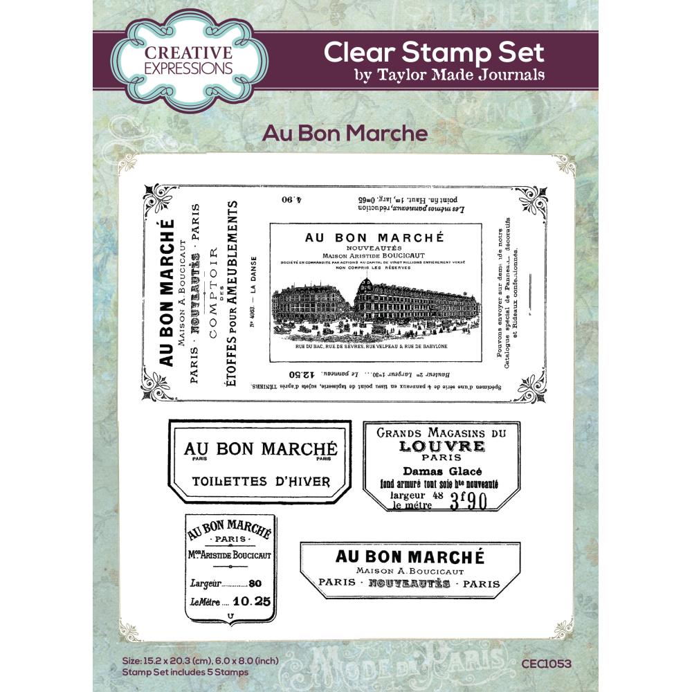 Creative Expressions Taylor Made Journals 6"X8" Clear Stamp: Au Bon Marche (CEC1053)