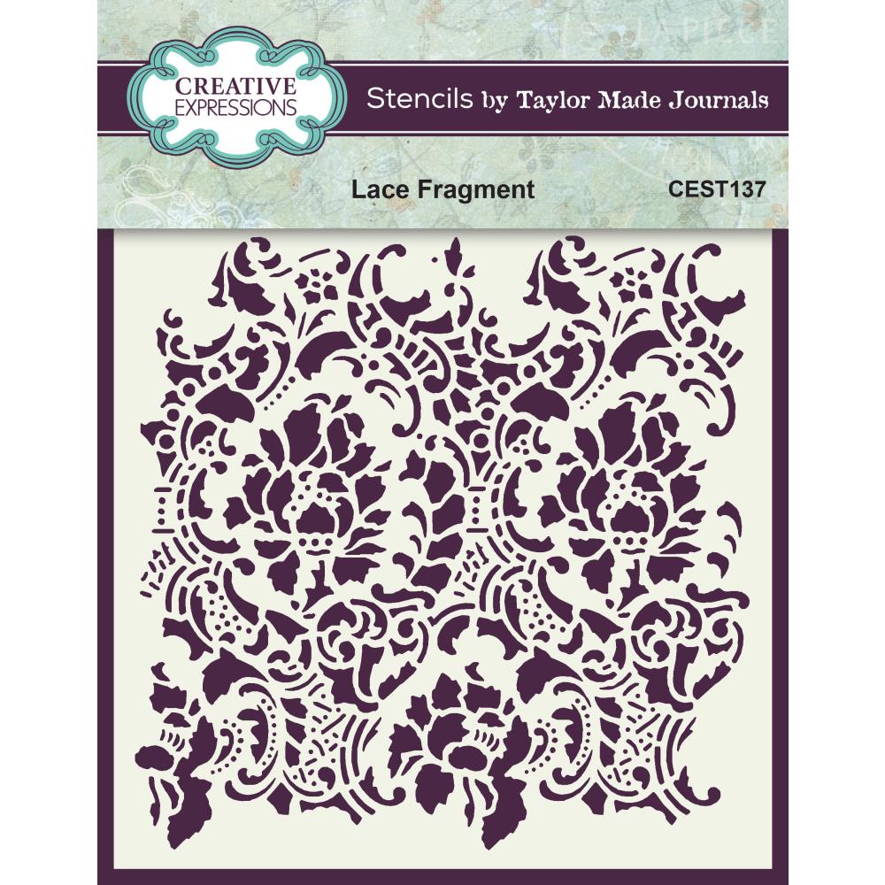Creative Expressions Taylor Made Journals 6"X6" Stencil: Lace Fragment (CEST137)