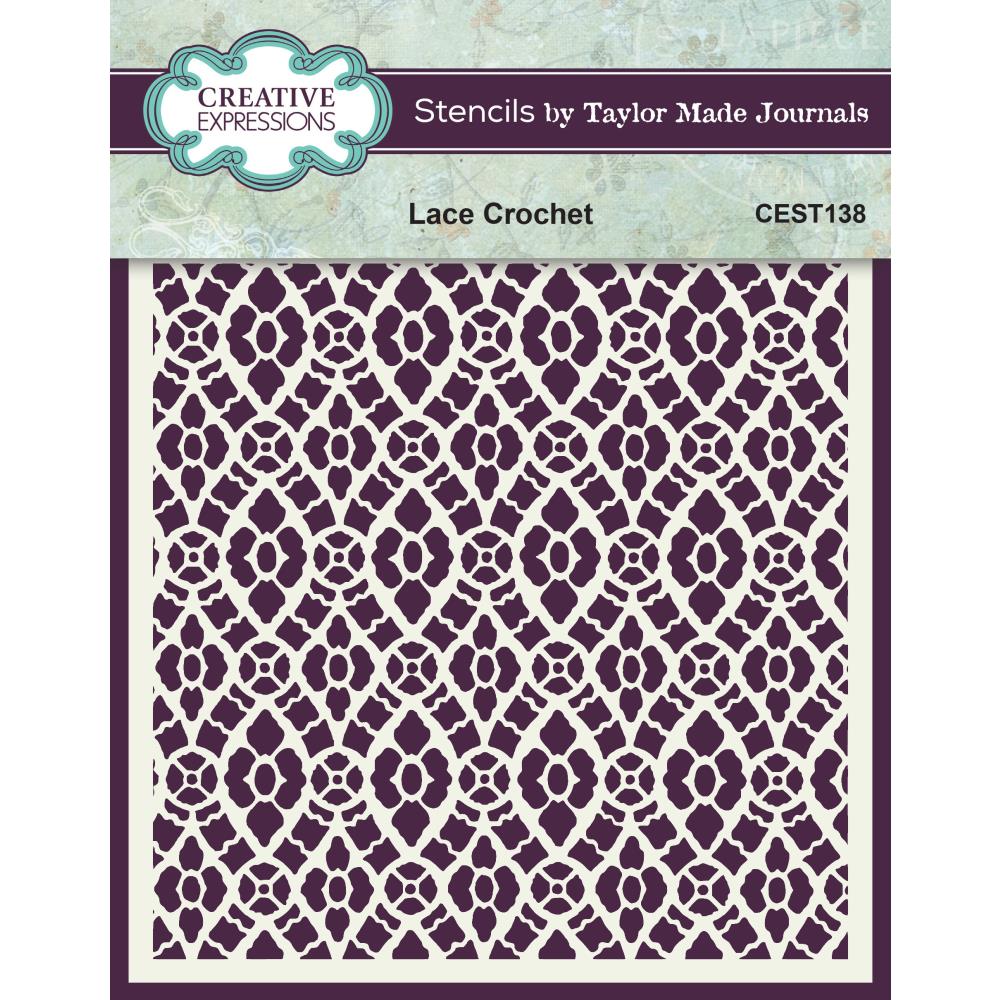 Creative Expressions Taylor Made Journals 6"X6" Stencil: Lace Crochet (CEST138)