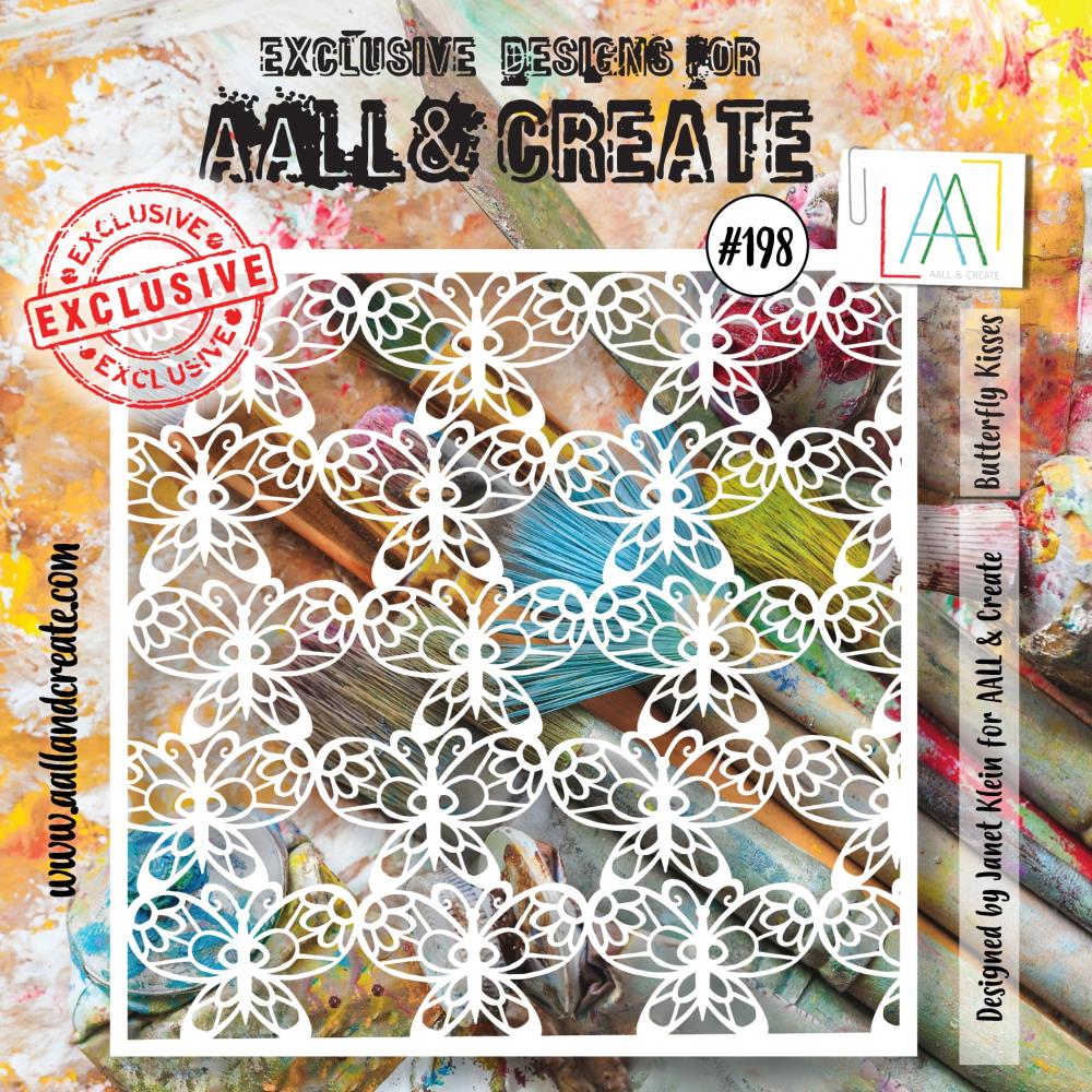 AALL And Create 6"X6" Stencil: Butterfly Kisses (ALLPC198)