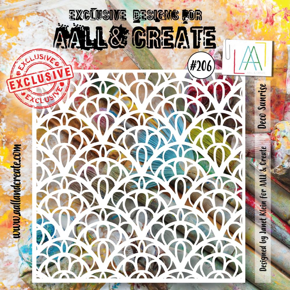 AALL And Create 6"X6" Stencil: Deco Sunrise (ALLPC206)