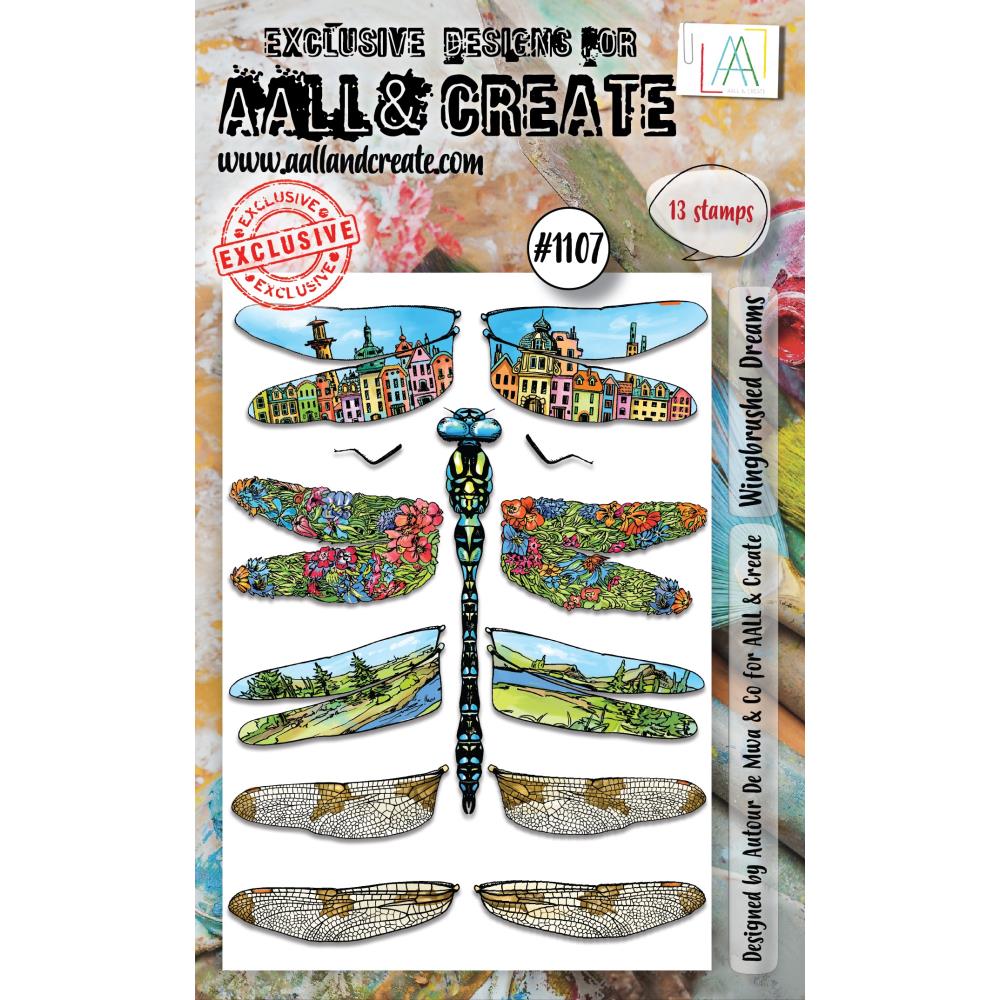 AALL And Create A6 Photopolymer Clear Stamp Set: Winged Brushed Dreams (LLTP1107)