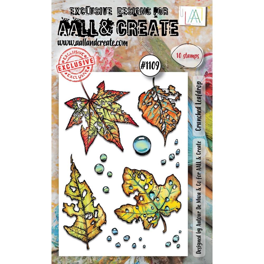 AALL And Create A6 Photopolymer Clear Stamp Set: Crunched Leafdrop (LLTP1109)