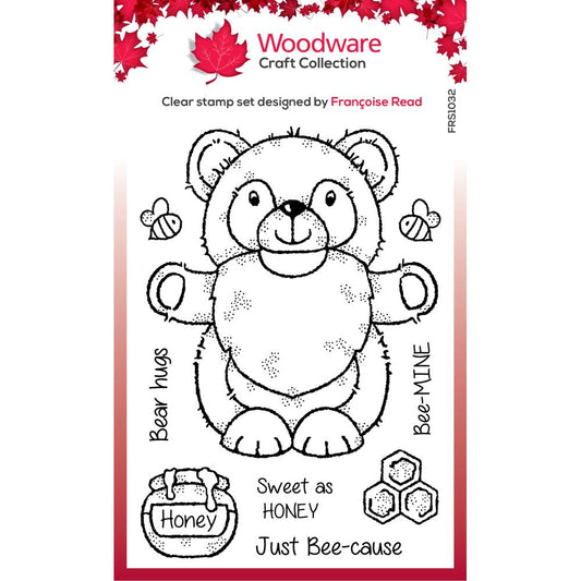 Woodware 4"X6" Clear Stamp Singles: Honey Bear Gnome (FRS1032)