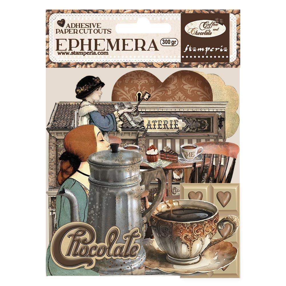 Stamperia Coffee And Chocolate Cardstock Ephemera Adhesive Paper Cut Outs (DFLCT35)