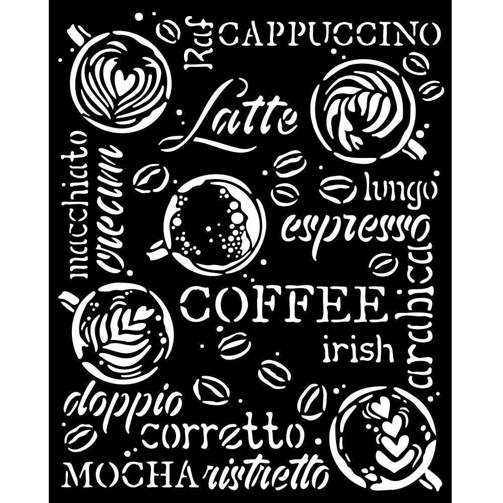 Stamperia Coffee And Chocolate 7.87"X9.84" Stencil: Cappuccino (KSTD151)