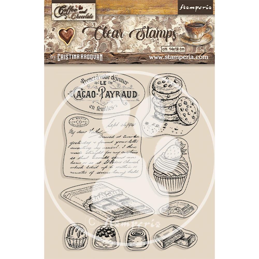 Stamperia Coffee And Chocolate Clear Stamps: Chocolate Elements (WTK186)