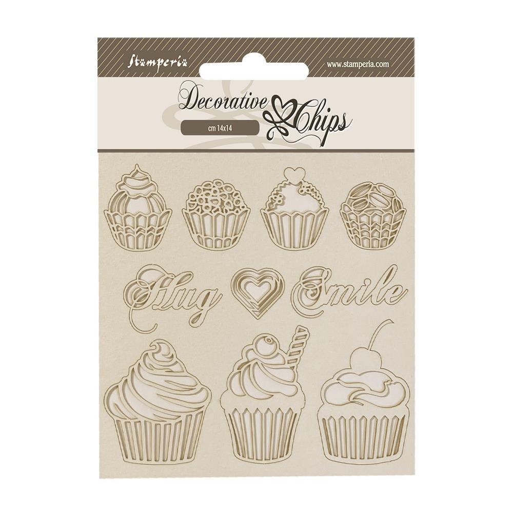 Stamperia Coffee And Chocolate 5.5"X5.5" Decorative Chips: Sweety (SCB195)