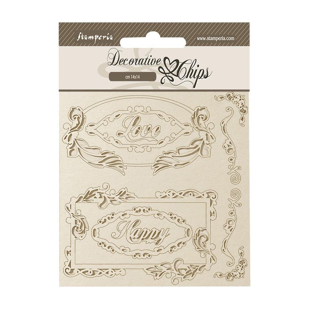 Stamperia Coffee And Chocolate 5.5"X5.5" Decorative Chips: Love Happy Frames (SCB197)