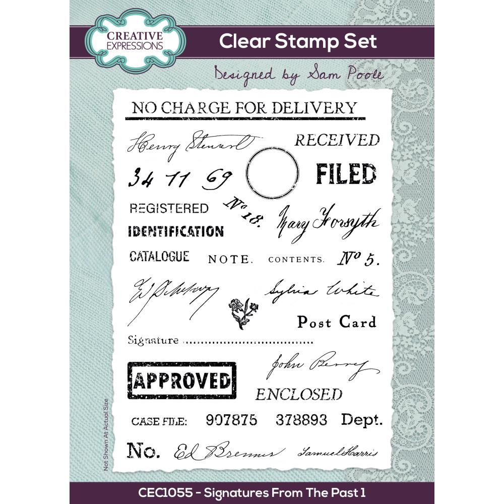 Creative Expressions 6"X8" Clear Stamp Set: Signatures From The Past 1, By Sam Poole (CEC1055)