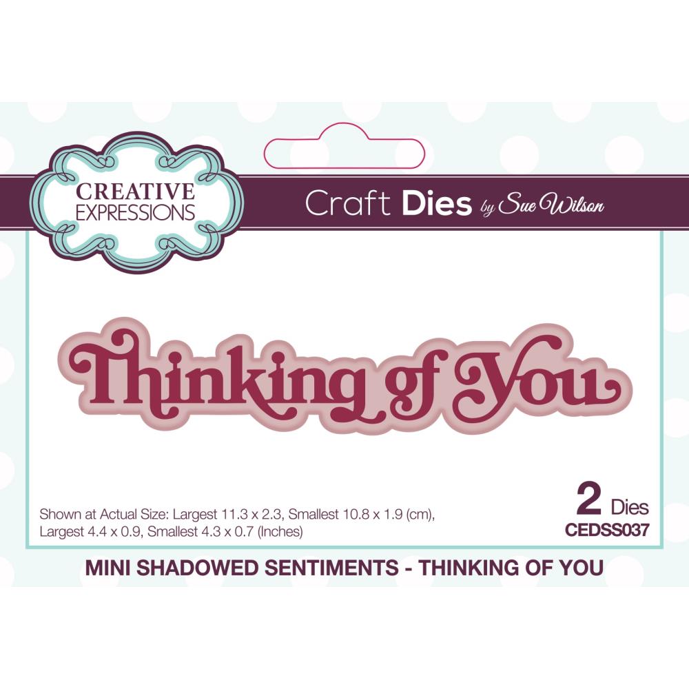 Creative Expressions Mini Craft Dies: Thinking Of You - Shadowed Sentiments, By Sue Wilson (CEDSS037)