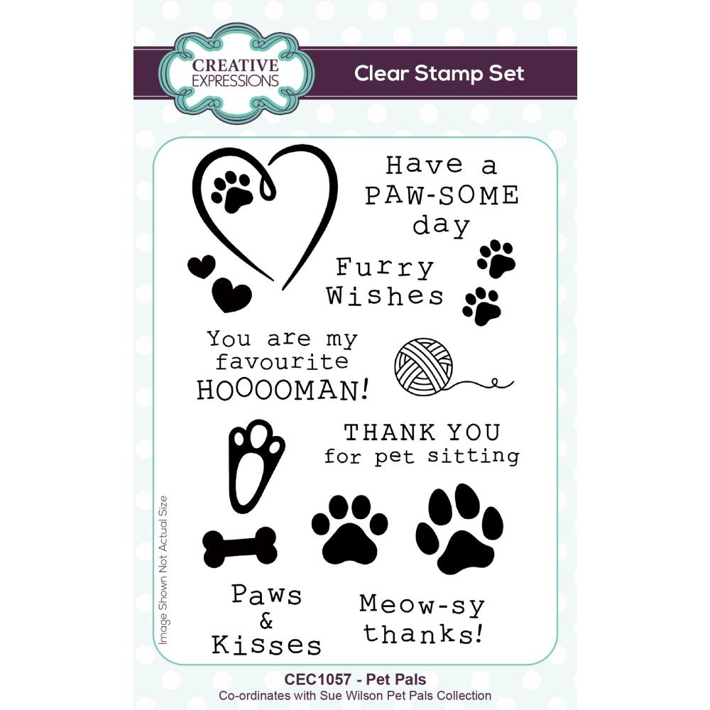 Creative Expressions 4"X6" Clear Stamp Set: Pet Pals, By Sue Wilson (CEC1057)