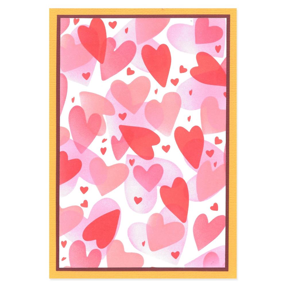 Sizzix A6 Layered Stencils: Mark Making Hearts, 4/Pkg, By Kath Breen (666532)