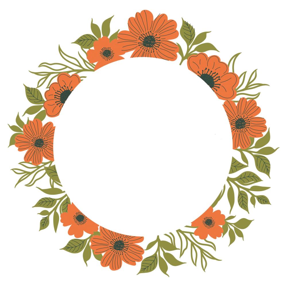 Sizzix Layered Clear Stamps: Botanic Wreath, 6/Pkg, By Lisa Jones (666526)