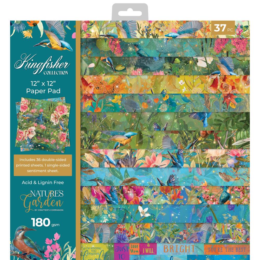 Crafter's Companion Nature's Garden Kingfisher 12"X12" Paper Pad (GKFPAD12)