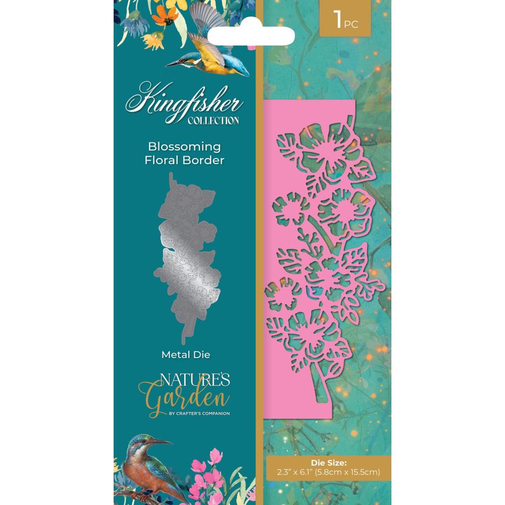 Crafter's Companion Nature's Garden Kingfisher Metal Die: Blossoming Floral Border (KFMDBLFB)